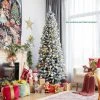 Costway 7.5ft Snow-Flocked Hinged Artificial Christmas Pencil Tree w/ 1189 Mixed Tips -Northlight Christmas Store GUEST 3678c389 4022 42db abad 64cd147d1373