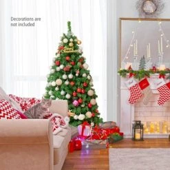 Tangkula Pre-lit Artificial Christmas Tree, Multi-Colored Fiber Optic Spruce Tree Artificial Xmas Tree -Northlight Christmas Store GUEST 36b7775c cb2e 40a9 8740 063d87fa7787