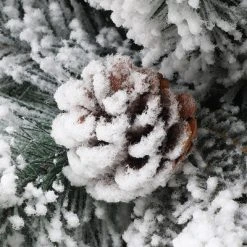 LuxenHome 3Ft Pre-Lit Artificial Flocked Pine Christmas Tree with Pine Cones, Berries, and Metal Pot -Northlight Christmas Store GUEST 36b9fef4 a576 4e5d 9f5a fa8c871ae763