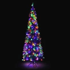 Tangkula 7.5ft Pencil Christmas Tree Pre-Lit Hinged Artificial Decoration w/ 350 Colorful Lights -Northlight Christmas Store GUEST 36bfc957 fdcf 4710 9305 0b7210ae58e5