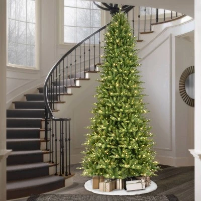 9ft Pre-lit Full Artificial Christmas Tree Forest Fir - Puleo 4 9ft Pre-lit Full Artificial Christmas Tree Forest Fir - Puleo - Image 2