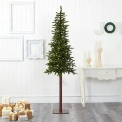 7ft Nearly Natural Pre-Lit LED Slim Alaskan Alpine Artificial Christmas Tree Clear Lights -Northlight Christmas Store GUEST 3781a3d6 e716 446d abd9 e7e06ab20def