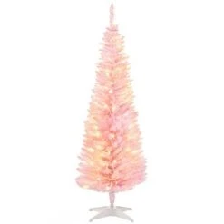 HOMCOM 5' Tall Pre-Lit Slim Noble Fir Artificial Christmas Tree with Realistic Branches, 110 Warm White LED Lights and 294 Tips -Northlight Christmas Store GUEST 37fbcd78 6e1f 4a0c 9f12 0654842fae5a