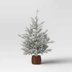 40" Pre-lit LED Glitter Flocked Balsam Fir in Basket Mini Artificial Christmas Tree Warm White Lights - Wondershop™ -Northlight Christmas Store GUEST 383de9e4 cec7 41a3 9305 813c690f5e6d