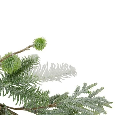 Northlight 5' X 10" Frosted Pine and Pine Cone Christmas Garland, Unlit 4 Northlight 5' X 10" Frosted Pine and Pine Cone Christmas Garland, Unlit - Image 2