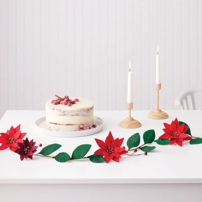 6' Fabric Poinsettia Flower Decorative Christmas Garland Red - Wondershop™ 3 6' Fabric Poinsettia Flower Decorative Christmas Garland Red - Wondershop™