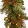 National Tree Company Pre-Lit 'Feel Real' Artificial Christmas Garland, Green, Classical, White Lights, With Berry Clusters, Plug In,9 Feet -Northlight Christmas Store GUEST 3901d960 f9eb 485b bec4 fd0ac6c42bc0