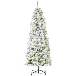 HOMCOM Pre-Lit Snow-Flocked Slim Douglas Fir Artificial Christmas Tree with Realistic Branches 23 HOMCOM Pre-Lit Snow-Flocked Slim Douglas Fir Artificial Christmas Tree with Realistic Branches -Northlight Christmas Store GUEST 3a35f857 b260 4b19 b8e6 63f90b939333