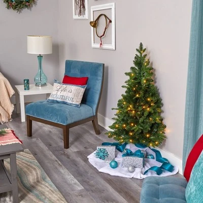 4ft Nearly Natural Pre-Lit LED Grand Teton Spruce Flat Back Artificial Christmas Tree Clear Lights 10 4ft Nearly Natural Pre-Lit LED Grand Teton Spruce Flat Back Artificial Christmas Tree Clear Lights - Image 8