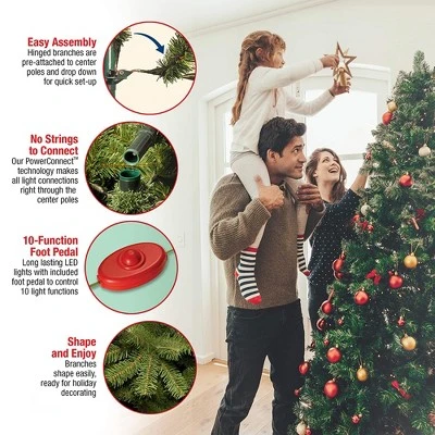 National Tree Company Bayberry Spruce 9 Foot Prelit Artificial Christmas Holiday Tree with White and Multicolor LED Lights, Easy Assembly, Metal Stand 4 National Tree Company Bayberry Spruce 9 Foot Prelit Artificial Christmas Holiday Tree with White and Multicolor LED Lights, Easy Assembly, Metal Stand - Image 2