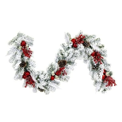 Vickerman Flocked Red and Silver Artificial Garlands 10 Vickerman Flocked Red and Silver Artificial Garlands - Image 8