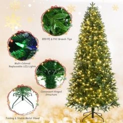 Tangkula Pre-Lit Christmas Tree Artificial Xmas Tree W/ Replaceable Dual Color LED Lights 14 Tangkula Pre-Lit Christmas Tree Artificial Xmas Tree W/ Replaceable Dual Color LED Lights -Northlight Christmas Store GUEST 3c1b2a5b a612 4327 a451 c59e0008a49a