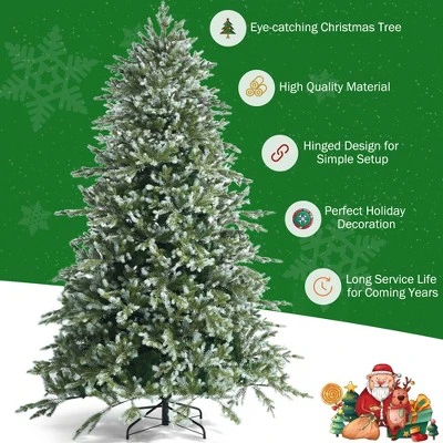Costway 8ft Hinged Artificial Christmas Spruce Tree w/ 1658 Mixed PE & PVC Tips 8 Costway 8ft Hinged Artificial Christmas Spruce Tree w/ 1658 Mixed PE & PVC Tips - Image 6