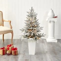 Nearly Natural 44-in Flocked Manchester Spruce Artificial Christmas Tree with 50 Lights and 133 Bendable Branches in White Planter 14 Nearly Natural 44-in Flocked Manchester Spruce Artificial Christmas Tree with 50 Lights and 133 Bendable Branches in White Planter -Northlight Christmas Store GUEST 3cf1294b a5d3 44a4 8db4 9d1e9b31e706