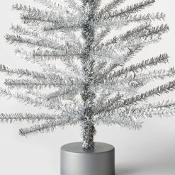 24" Unlit Tinsel Mini Artificial Christmas Tree Silver - Wondershop™