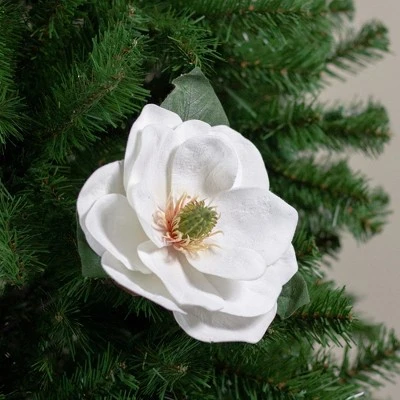 Northlight 31" White and Green Artificial Magnolia Christmas Stem Decor 4 Northlight 31" White and Green Artificial Magnolia Christmas Stem Decor - Image 2