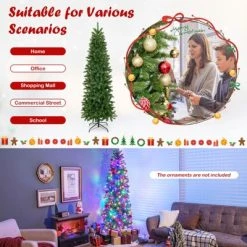 Tangkula Full Artificial Christmas Tree Pre-lit Christmas Tree w/Warm White & Multi-color LED Lights Foldable Metal Stand -Northlight Christmas Store GUEST 3e16d343 f5be 48f2 9223 c8961d3255fb