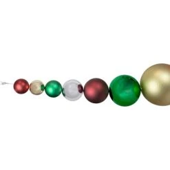 Northlight 6' Shiny and Matte Traditional Colors Shatterproof Ball Christmas Swag