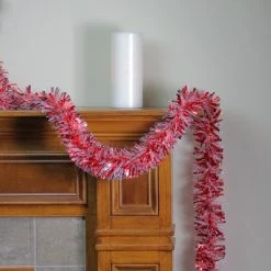 Northlight 12' x 4" Unlit Red and Snowblush Cut Christmas Tinsel Garland -Northlight Christmas Store GUEST 3e5f9a68 9b8c 4c82 8bb8 a5ae89eaaa6a