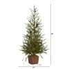 3ft Nearly Natural Unlit Alpine with Pinecones Artificial Christmas Tree in Wood Planter