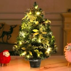 Tangkula 2ft Pre-lit Tabletop Christmas Tree Mini Artificial Evergreen Christmas Tree with Timer & Rich Ornaments -Northlight Christmas Store GUEST 3ecec0e8 597d 46e3 96c4 d8df012cee32