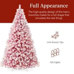 Best Choice Products Prelit Pink Artificial Christmas Tree, Snow Flocked Fir Holiday Decoration -Northlight Christmas Store GUEST 3f26bf43 3453 41ac 889d 87bebf0fd983