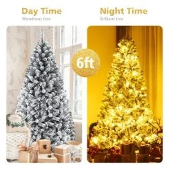 Costway 6ft Snow Flocked Hinged Artificial Christmas Tree Unlit Metal -Northlight Christmas Store GUEST 3f435786 335e 4c9c bd74 6ec765ca88d2