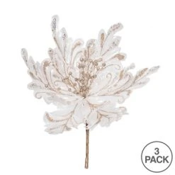 Vickerman 17" Pearl Glitter Poinsettia Aritificial Christmas Stem -Northlight Christmas Store GUEST 3fd455a2 52a0 4abc 8f1f 5ae378e6dcfe