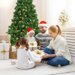 Tangkula Pre-Lit Hinged Lifelike Xmas Tree, Lush Artificial Christmas Tree W/ PVC Tips LED Lights 8 Flash Modes -Northlight Christmas Store GUEST 3fe9d062 ded7 4010 a3c2 69788a71bcae