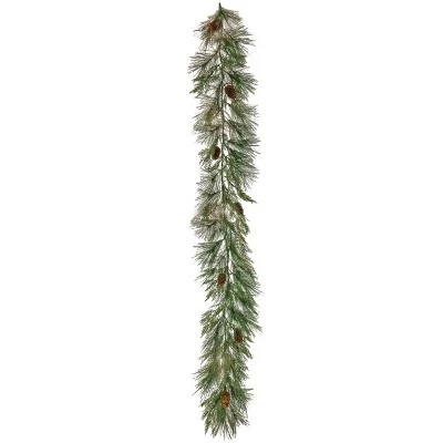 HGTV Home Collection 6ft Pre Lit Artificial Christmas Garland, Mixed cedar and bristle Branch Tips , Decorated with Pinecones 5 HGTV Home Collection 6ft Pre Lit Artificial Christmas Garland, Mixed cedar and bristle Branch Tips , Decorated with Pinecones - Image 3