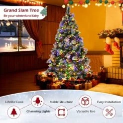 Costway 6 FT Pre-Lit Artificial Christmas Tree Hinged with Pine Needles 350 LED Lights -Northlight Christmas Store GUEST 411d78cc 59a2 44d6 adfd bbde7425864c
