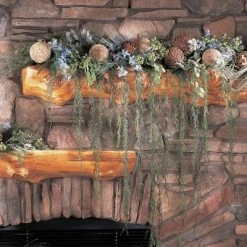 Sullivans Artificial Weeping Cedar Mantle Swag 72"L Green
