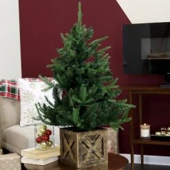 Sunnydaze Decor Sunnydaze Pre-Lit Farmhouse Artificial Fir Christmas Tree with Base - 50 Battery-Operated LED Lights - 3-Foot -Northlight Christmas Store GUEST 4137e07b 7eba 4734 af96 24c5094eff44