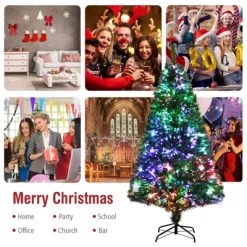 Tangkula Pre-lit Artificial Christmas Tree, Multi-Colored Fiber Optic Spruce Tree Artificial Xmas Tree -Northlight Christmas Store GUEST 413ae071 db6b 4e01 9d4f b9cdbd0a3130