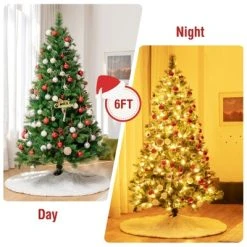 Tangkula Pre-Lit Christmas Spruce Tree Hinged Artificial Tree, Party Decoration w/ Tips, Lights, Pine Cones -Northlight Christmas Store GUEST 418334af ba2e 4230 8190 07ddbfb01483
