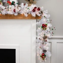 Northlight 9' x 10" Pre-lit White Mixed Pine Artificial Christmas Garland - Clear Lights -Northlight Christmas Store GUEST 419448c5 1845 408f 82cd 43c6c33074ba