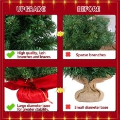 Yaheetech Tabletop Christmas Tree Mini Artificial Christmas Tree with Cement Base, Green -Northlight Christmas Store GUEST 41cd10b2 43a9 4c85 87f9 bc5fc755879f