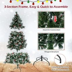 Costway 7 FT Pre-Lit Artificial Christmas Tree Hinged with Pine Needles 400 LED Lights -Northlight Christmas Store GUEST 420eb605 cbff 4e83 8d5a 8ab69e7b15c6