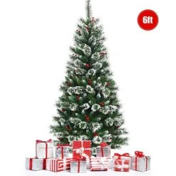 Tangkula Unlit Snow Flocked Artificial Christmas Tree Hinged Pine Decoration Tree 23 Tangkula Unlit Snow Flocked Artificial Christmas Tree Hinged Pine Decoration Tree -Northlight Christmas Store GUEST 42518dad 0708 4f1f abec 0b374f635e1d