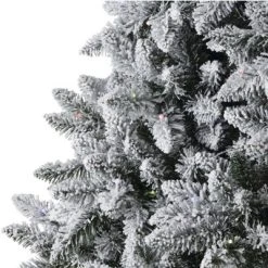 NOMA 7-Foot Pre-Lit Flocked Cypress Artificial Christmas Tree with 988 Tips and 350 Warm White and Multicolor Color-Changing LED Lights with 10 Modes