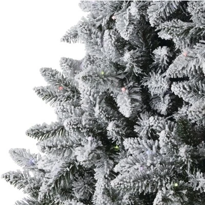 NOMA 7-Foot Pre-Lit Flocked Cypress Artificial Christmas Tree with 988 Tips and 350 Warm White and Multicolor Color-Changing LED Lights with 10 Modes 3 NOMA 7-Foot Pre-Lit Flocked Cypress Artificial Christmas Tree with 988 Tips and 350 Warm White and Multicolor Color-Changing LED Lights with 10 Modes