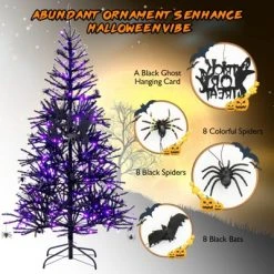 Tangkula 6FT Black Halloween Tree Artificial Hinged PVC Christmas Tree w/250 LED lights -Northlight Christmas Store GUEST 433e83f7 eae0 43dd b7f6 553ded5b96a4