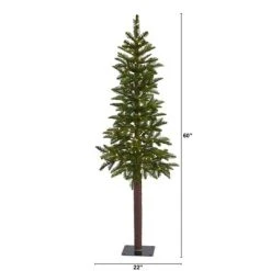 5ft Nearly Natural Pre-Lit LED Alaskan Alpine Artificial Christmas Tree Clear Lights