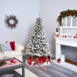 6ft Nearly Natural Pre-Lit LED Flocked West Virginia Fir Artificial Christmas Tree Clear Lights -Northlight Christmas Store GUEST 43a0cb41 de2e 4748 b5e7 dcb306f55546