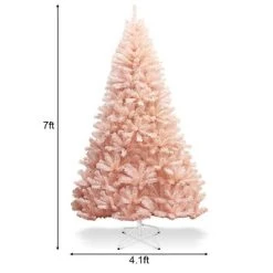 Costway 6ft/7ft Pink Christmas Tree Hinged Full Fir Tree Metal Season -Northlight Christmas Store GUEST 4411eab7 20eb 4ab6 a6e6 2525ac160ca5