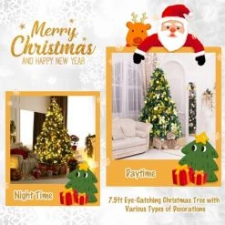 Tangkula Lush Artificial Christmas Tree 7.5ft Pre-Lit Xmas Hinged Tree W/ 250 Replaceable LED Lights 13 Tangkula Lush Artificial Christmas Tree 7.5ft Pre-Lit Xmas Hinged Tree W/ 250 Replaceable LED Lights -Northlight Christmas Store GUEST 44999422 3731 4f5d af87 a7cb9f7b0a1c