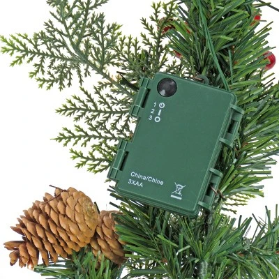 National Tree Company First Traditions Pre-Lit Christmas Evergeen Garland with Pinecones and Berries, Warm White LED Lights, Plug In, 6 ft 6 National Tree Company First Traditions Pre-Lit Christmas Evergeen Garland with Pinecones and Berries, Warm White LED Lights, Plug In, 6 ft - Image 4