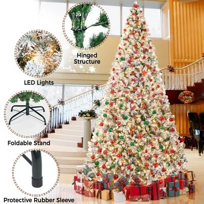 Yaheetech Pre-lit Flocked Artificial Christmas Tree with Foldable Stand 5 Yaheetech Pre-lit Flocked Artificial Christmas Tree with Foldable Stand - Image 3