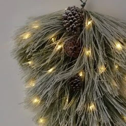 28" Battery Operated Pre-Lit LED Flocked Long Needle Pine Artificial Christmas Swag Warm White Dewdrop Lights - Wondershop™ -Northlight Christmas Store GUEST 4599086d e422 4ffe abc5 982be9cc49ab