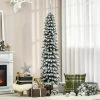 HOMCOM 6' Tall Unlit Snow Flocked Artificial Christmas Tree, Slim Pencil Xmas Tree with Realistic Branches and 395 Tips, Green 1 HOMCOM 6' Tall Unlit Snow Flocked Artificial Christmas Tree, Slim Pencil Xmas Tree with Realistic Branches and 395 Tips, Green -Northlight Christmas Store GUEST 469db121 7640 4bd8 b5bc 082b1c459750